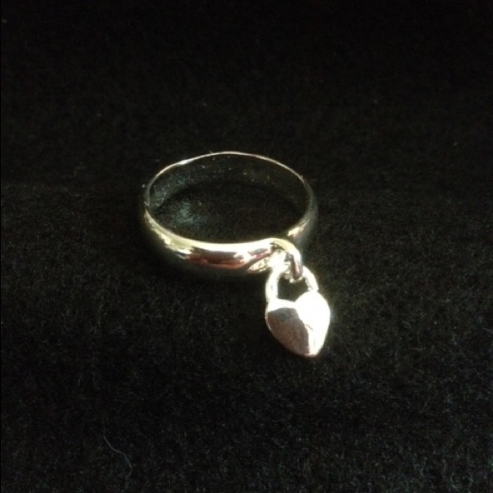 Silver heart dangle rings